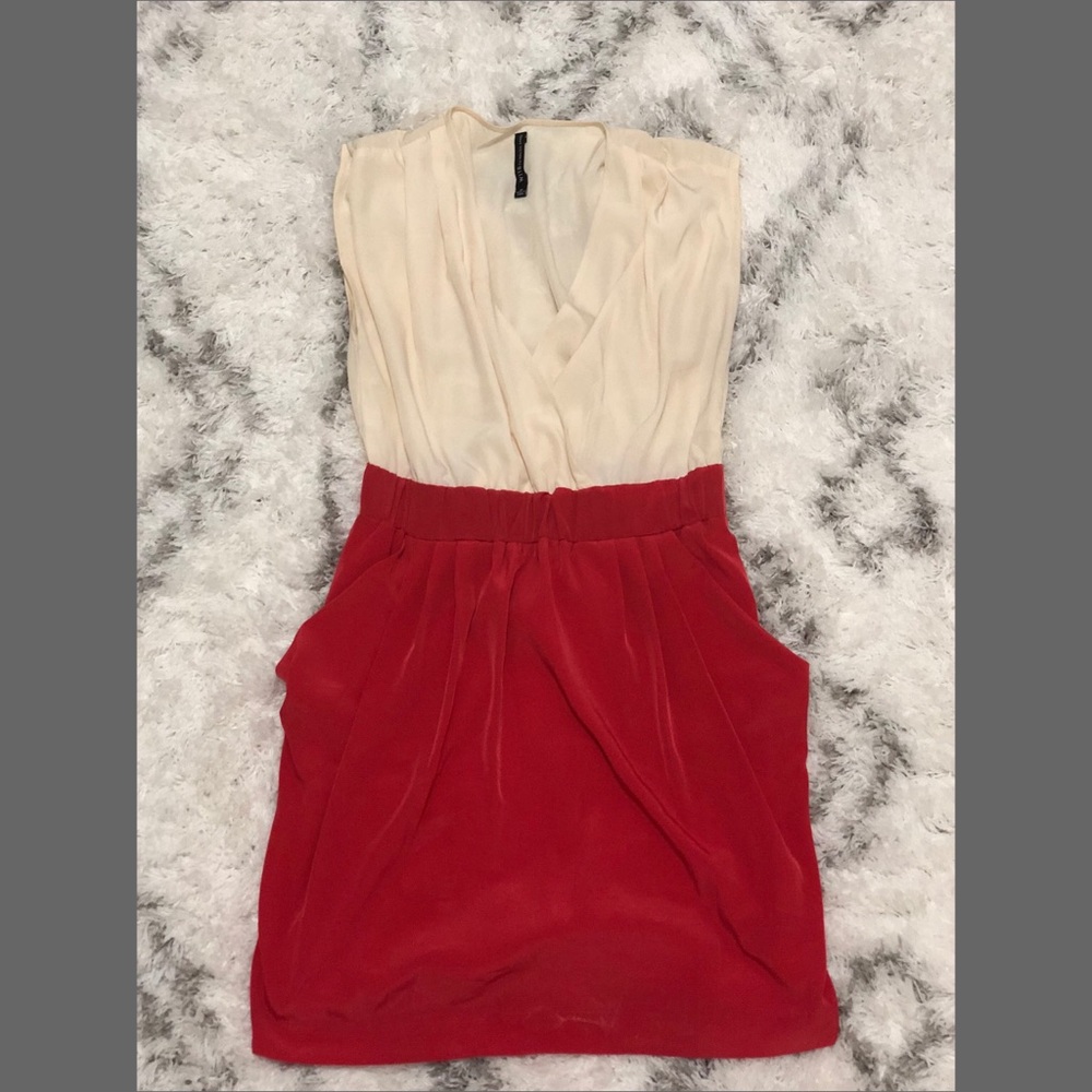 Cream and red bubble dress